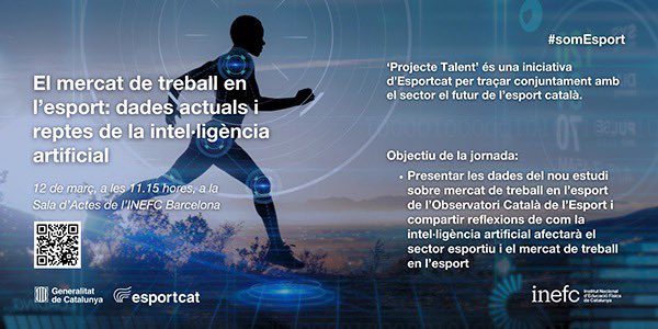 🗣️ ¡Hoy estaremos presentes en @inefcat, donde hablaremos sobre los retos de la IA en el mundo del deporte! 🎤 Nuestro CEO, @jroquer, tendrá la oportunidad de debatir sobre la importancia de la IA en la indústria deportiva. 👏🏻 El debate en directo: ⬇️ shorturl.at/lyBGY