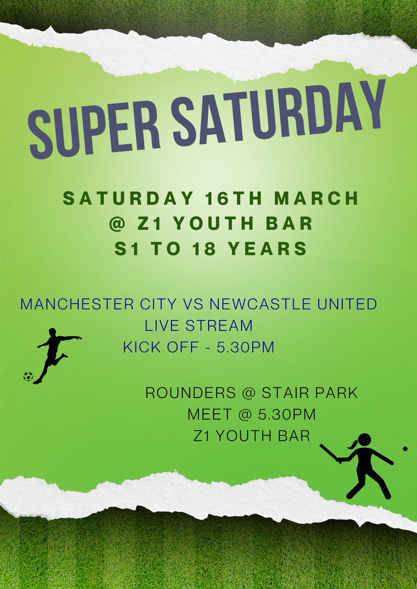 girvanyouthtrst's tweet photo. SUPER SATURDAY 🦸🏽

We've got a couple of different things on Saturday this week as we bring your our FIRST Super Saturday of the year! 

Details below ⬇️ #SaturdayNightYouthWork https://t.co/rmkWaqCSfX