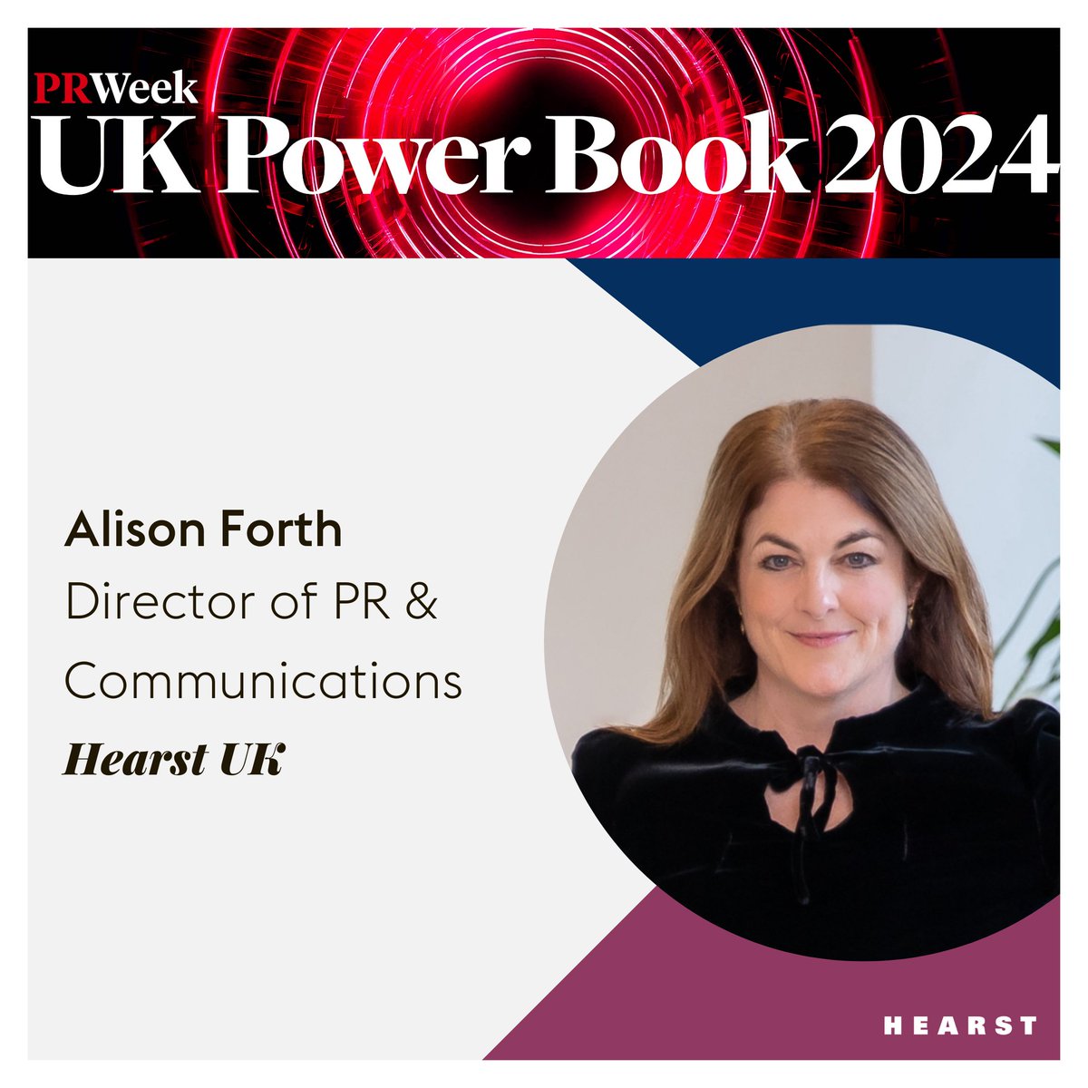 Congratulations to Alison Forth, Director of PR & Communications, who has been named in @prweekuknews's 2024 Power Book, the definitive guide to the most respected PR professionals in the UK. bit.ly/3wQOCzC 👏 #hearstuk #prweekpowerbook #prweek