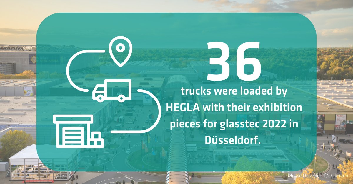 (Fun) Fact 🧐 How many trucks does it need to bring all #exhibition pieces to Düsseldorf for glasstec?
In 2022, <a href="/HEGLAgroup/">HEGLA GmbH & Co. KG</a> was the exhibitor with the largest #booth – in Hall 14. And needed 36 #trucks to bring everything for the #tradefair to Düsseldorf. A big logistical task!