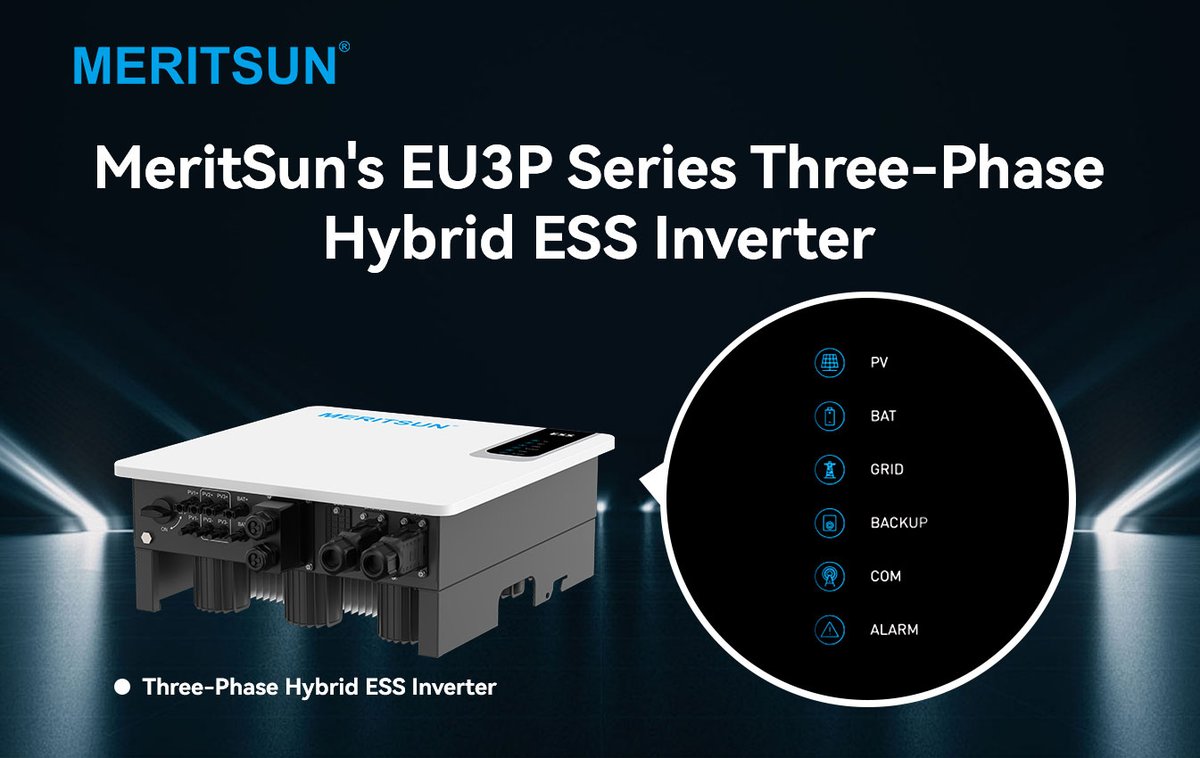 #MeritSun's three-phase hybrid ESS #inverters are the best in solar innovation and are built for maximum efficiency. Compact, lightweight and easy to install. Certified to VDE-AR-N4105, IEC, AS, C10/11, EN 61000 and CEI.
It's not just an inverter, it's your best #energy solution.