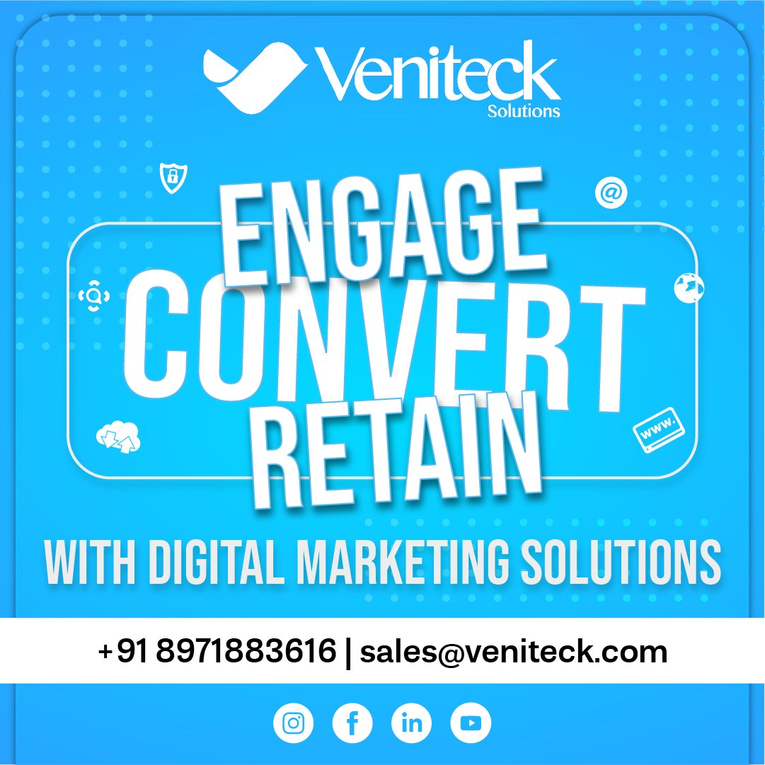 Transform Your Business with Veniteck's Digital Marketing Solutions!
.
Visit Now
Instagram-bitly.ws/33szt
Website- veniteck.com
Call- +91 8971883616
.
#veniteck #venitecksolutions #digitalmarketing #branding #socialmedia #googleads #seoservice #businessneeds