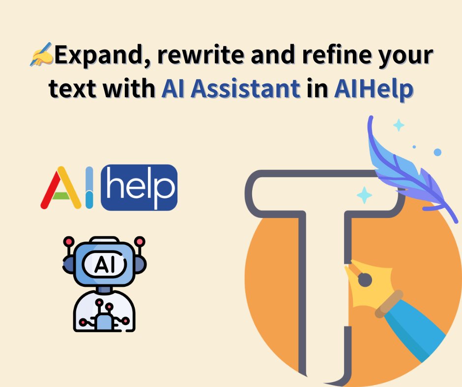 AIhelp1's tweet image. ✨Underwhelmed by your text content? 

Let our AI assistant help you expand, rewrite, or even make your text more formal and friendly!🤖

Elevate customer interactions and enhance satisfaction to new levels with our innovative AI assistant now!💬

#AI #CustomerService #AIHelp
