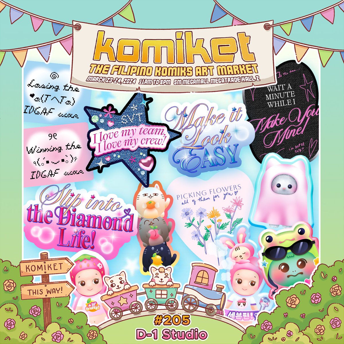 No dream is imPAWsible! #supportLocalCreators for a cat-tastic weekend of komiks, art, stickers, prints, and merch at Komiket! March 23-24, SM Megamall Megatrade Hall 2, 11am to 8pm. Tix P100.

#komiketmarch
#komiket2024