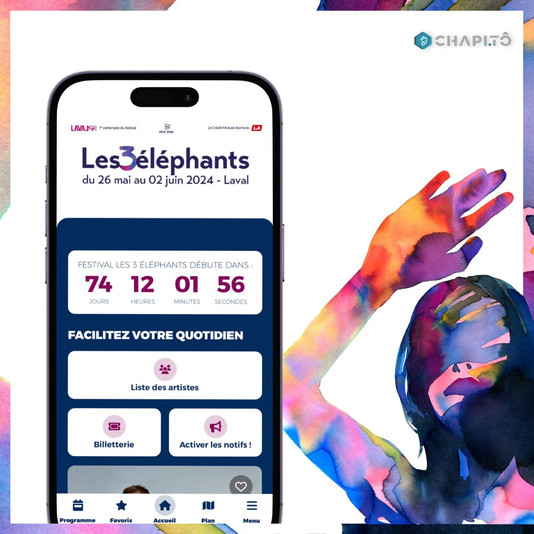 chapi_to's tweet image. En mai, le festival des 3 éléphants investit le centre-ville de Laval✨

Découvrez cette année SDM, ou encore Etienne Daho ainsi que bien d&apos;autres artistes sur scène🎶

Merci @Les3elephants  pour votre confiance 🫶

📱Restez connectés pour les prochaines aventures avec Chapitô⚡️