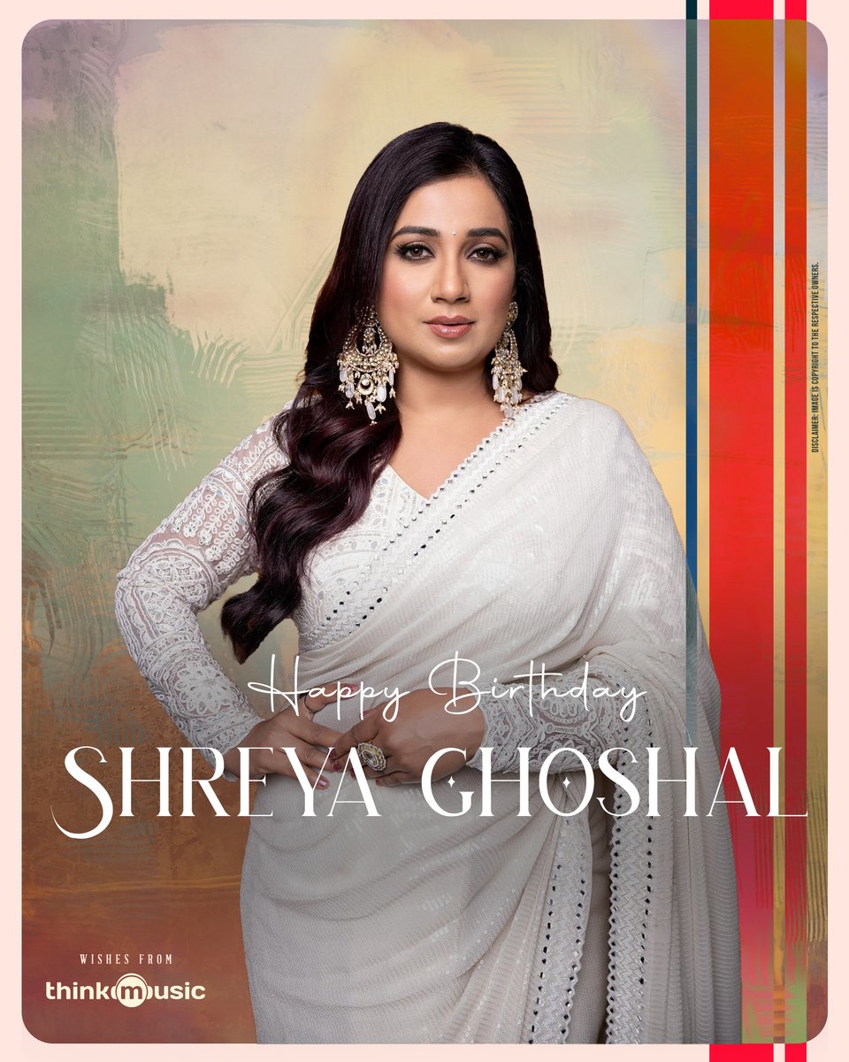 Here's to #ShreyaGhoshal, a voice that touches the soul. Happy Birthday! @shreyaghoshal ❤️🎶 #HBDShreyaGhoshal #ThinkMusic