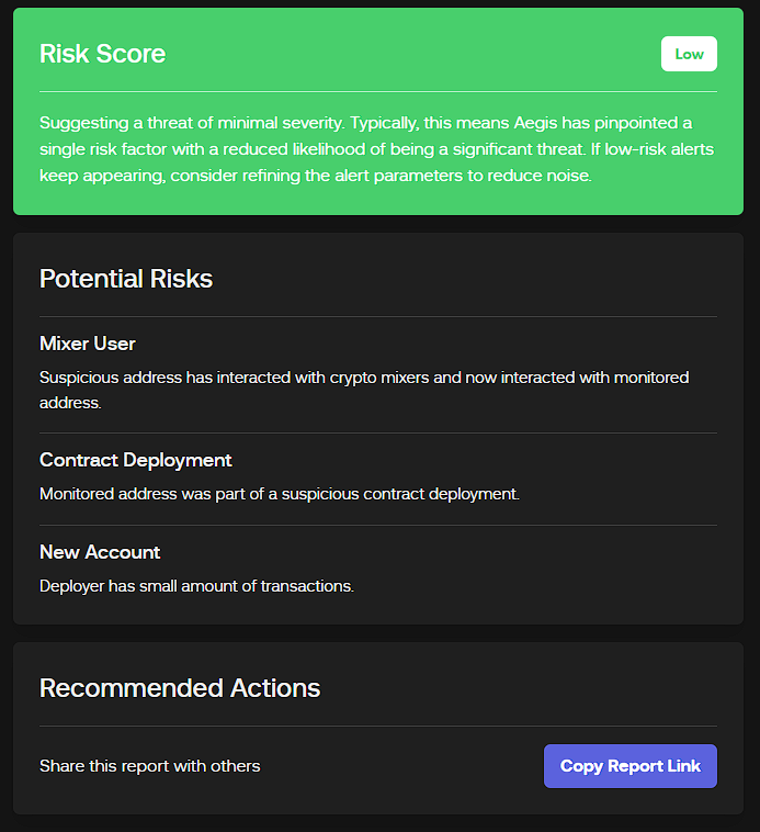 losslessdefi's tweet photo. Now #Aegis provides more context on findings!

Simply click 'View details page' to access the explanation of your findings.

Try it out for your wallet 👇
https://t.co/Qqc24l5mwd

Need more help? Now you can also 'Copy Report Link' which will create a snapshot of the finding, shareable via a link with anyone to help you analyze reports.

Our dedicated Discord channel for support 👇
https://t.co/ZaVadW6TjN