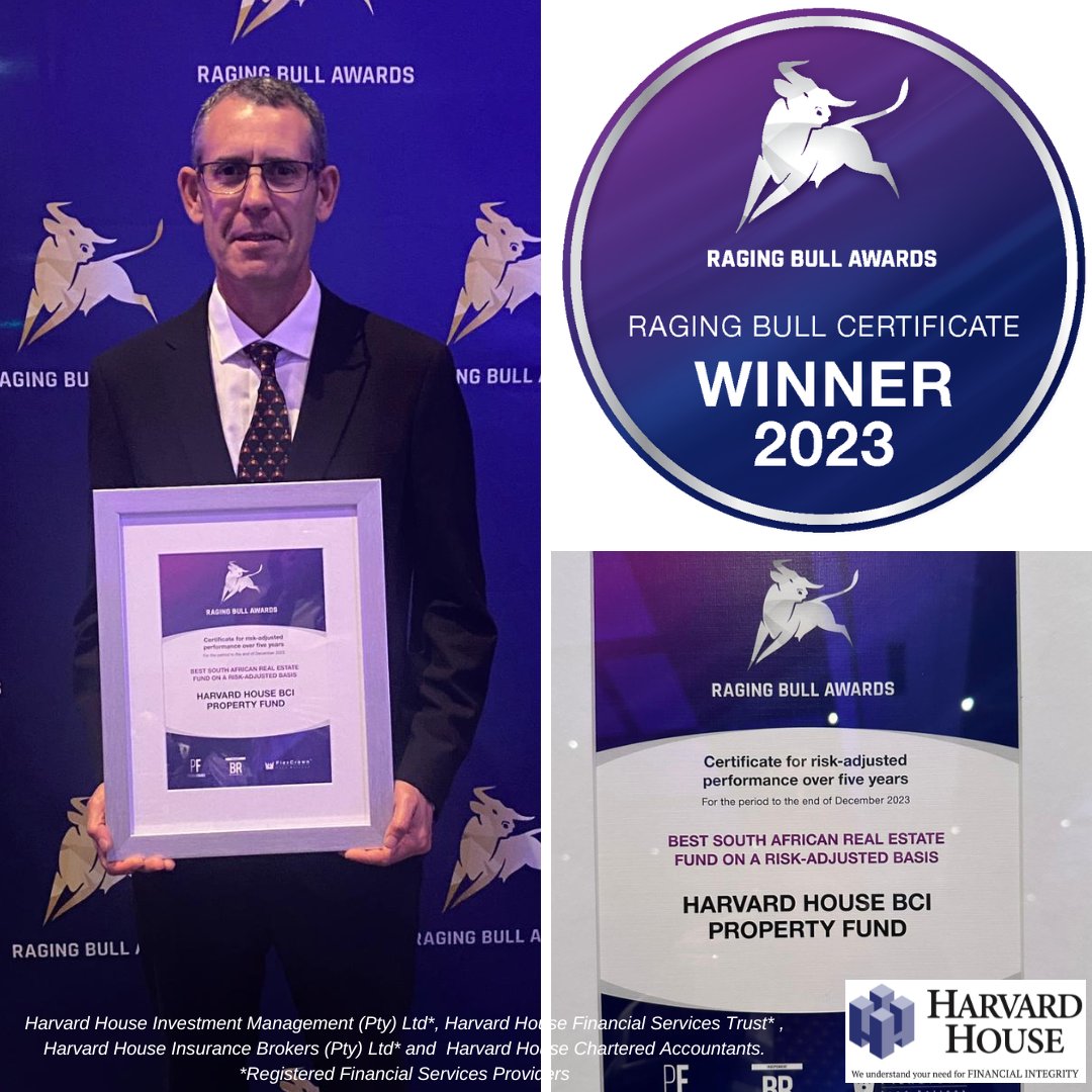 _hhgroup's tweet photo. CONGRATULATIONS to the Harvard House BCI Property Fund for winning the Best South African Real Estate Fund on a Risk-Adjusted Basis (over a 5 year period) at the Raging Bull Awards 2024.
https://t.co/Pb7p98VlF1
#HarvardHouse #RagingBullAwards2024 #HHBCIPropertyFund #investment https://t.co/E3x5vthhPP