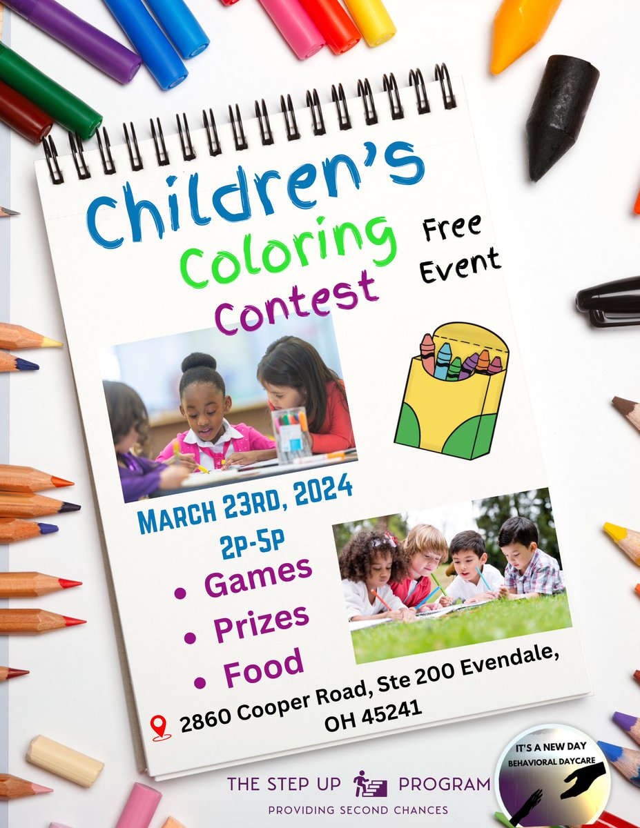 TSUPPSC's tweet photo. March 23rd, 2024 We’re having a Children’s Coloring Contest! This is a free event! Come out and join us 🖍️ 
 #fun #childrenart #color #colorful #colors #coloring #creative #creativity #cincinnati #cincinnatievents #events #exciting #excited #free #kids #activities #charity #x https://t.co/7IUWze1YGE