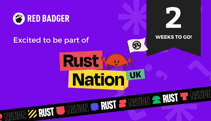 RedBadgerTeam's tweet photo. Ready to get hands-on with a real game-changer in the realm of enterprise application development in #RustLang?? 🤗🦀

Find out more and get your tickets to this year's #RustNation2024! https://t.co/k10BW61zcM

#AppDev #CrossPlatform #EnterpriseApps https://t.co/PbxgKPvKEj