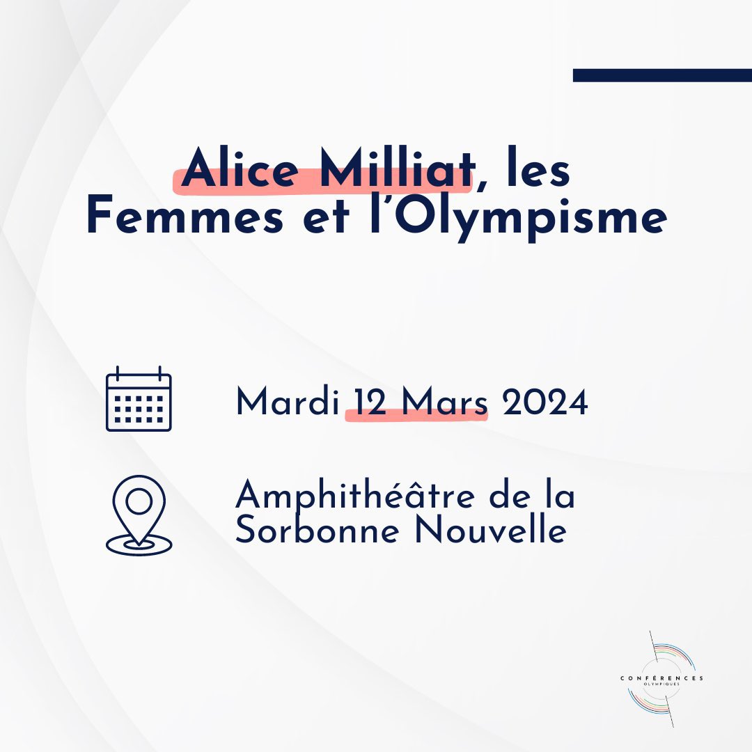 cdosparis's tweet photo. JOUR J « Alice Milliat, les femmes et l’olympisme » 🏛️✨
On vous donne rendez-vous ce soir à partir de 17h00 à la @Sorbonne_Univ_ pour une conférence extraordinaire sur les #Femmes et l’#olympisme !
#AliceMilliat #CdosParis #Paris2024 #JeuxOlympiques https://t.co/x2WtAx2MyW