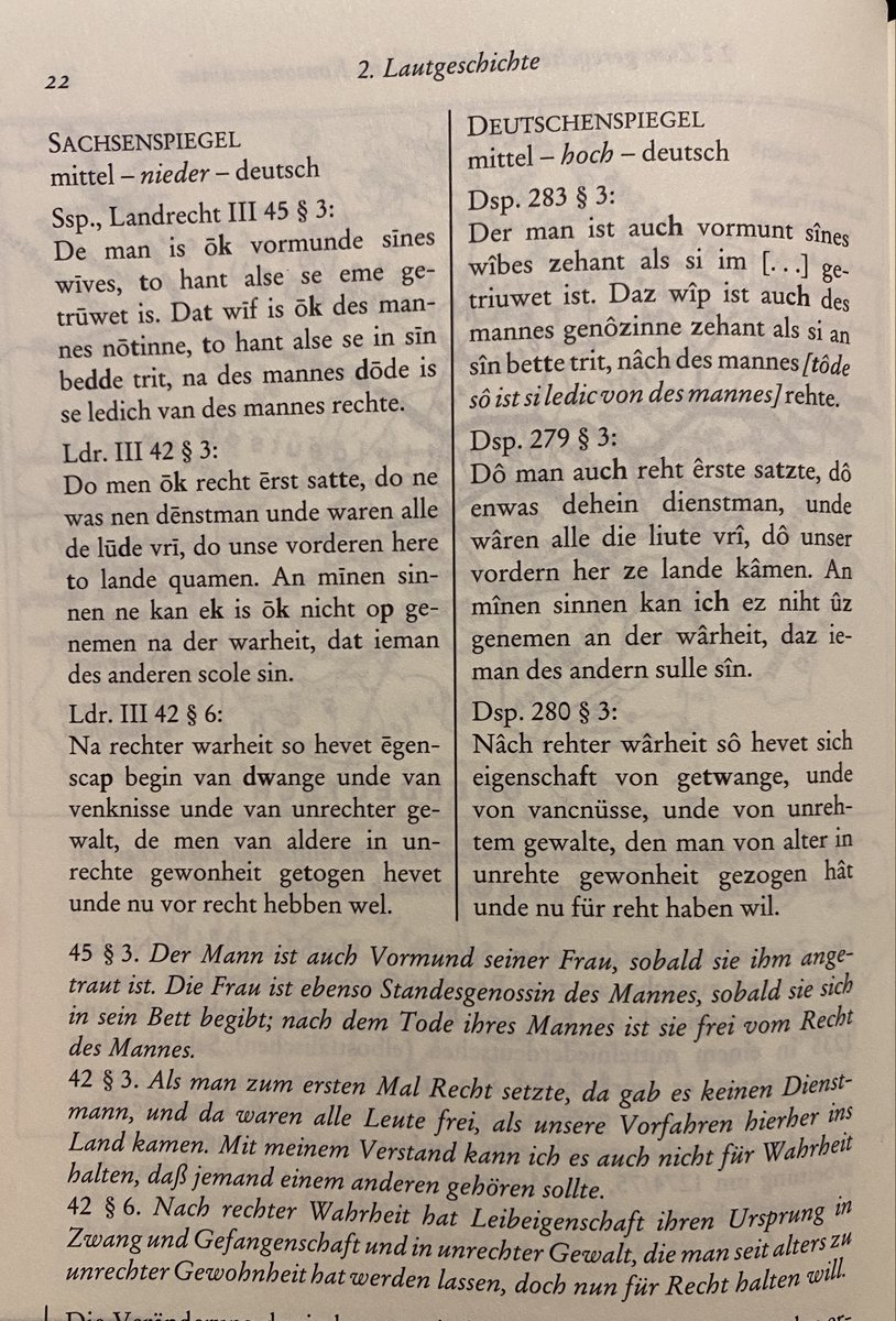 I can’t help but giggle at how funny Middle Low German looks like next to Middle High German. 
I mean, sure it’s two dialects of a language continuity but don’t tell me you don’t find “De man is ok” funny!