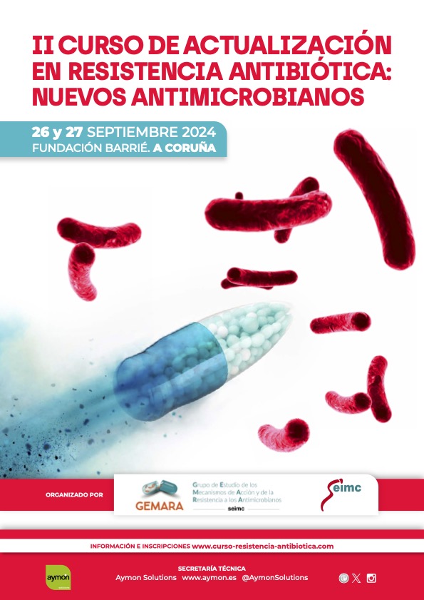 II Curso de Actualización en Resistencia Antibiótica: Nuevos Antimicrobianos 📍A Coruña 📅 26 y 27 de septiembre Consulta toda la información e inscripciones aquí: curso-resistencia-antibiotica.com Organiza: @GemaraSeimc Con el patrocinio científico de la @SEIMC_
