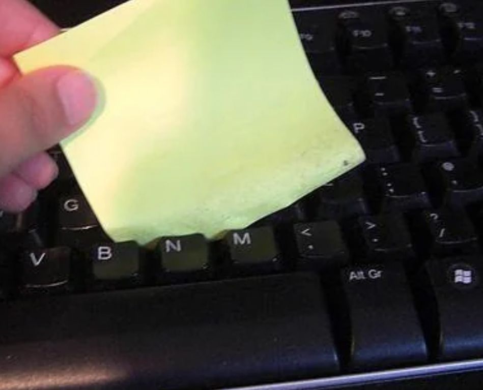 Crumbs in your keyboard?
Use the sticky edge of a Post-it note to remove crumbs &amp; dust from the crevices between the keys. 

#officecleaning #commercialcleaning #TipTuesday