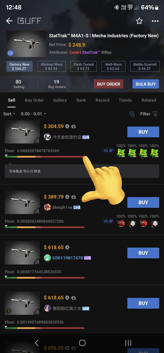 Idk how well they sell in 0.00 or for how much Cheapest ST 0.00 m4 mecha has 4 F3 holos P.S He declined 1936 rmb bargain from me