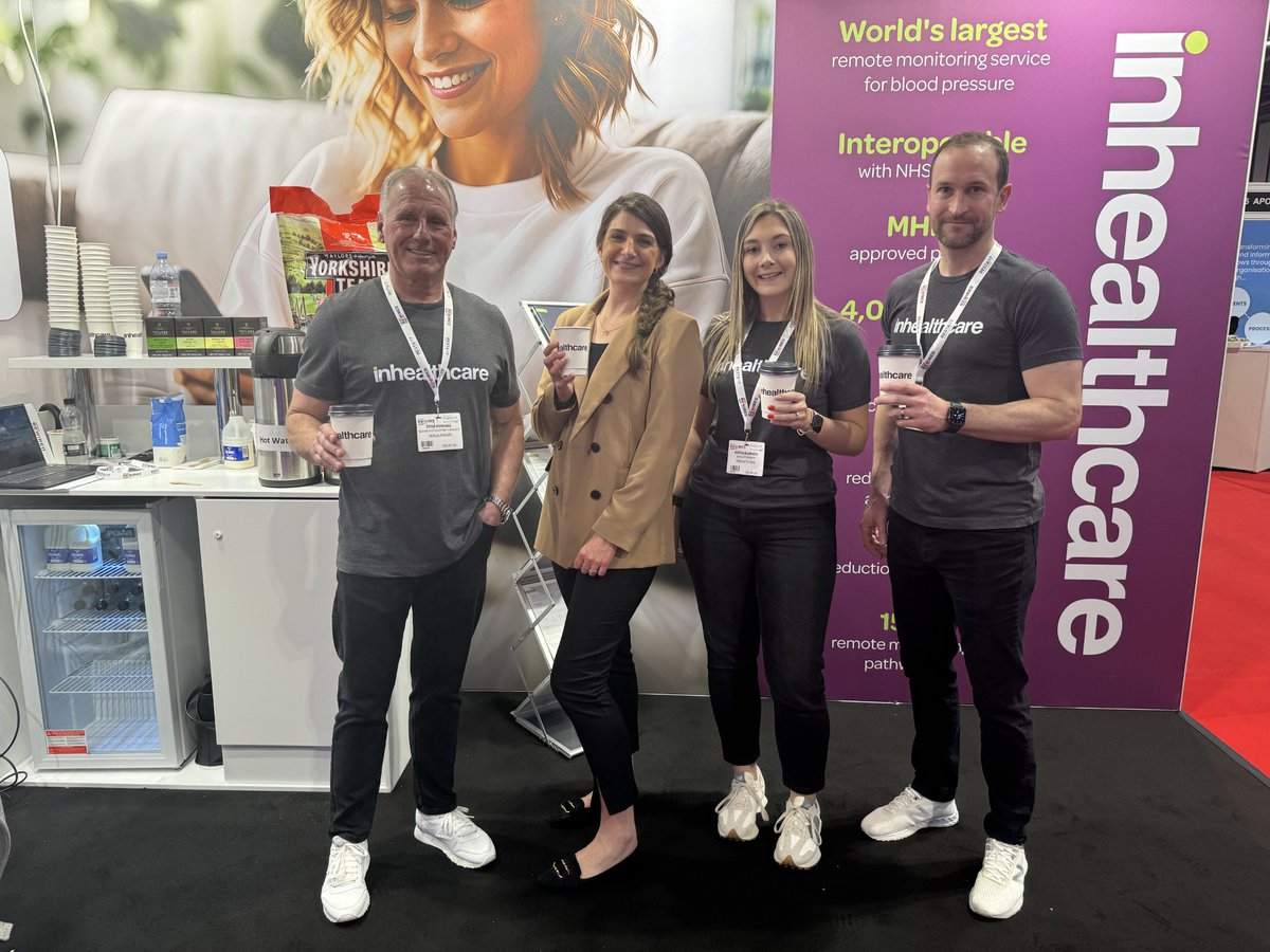 First day at Digital Rewired! It's been a great morning so far seeing so many familiar faces! Come grab a cup of @YorkshireTea and have a chat with this friendly bunch! @DHRewired #Rewired24 #virtualwards #remotepatientmonitoring