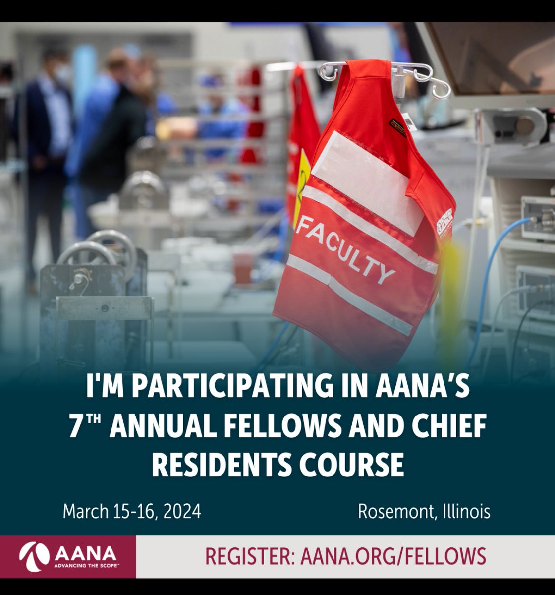 Excited to part of the lineup at the 7th Annual AANA Fellows and Chief Residents Course March 15-16 Discover leading concepts and gain the tools you need to succeed in a career in arthroscopy and minimally invasive surgery. Register at aana.org/fellows