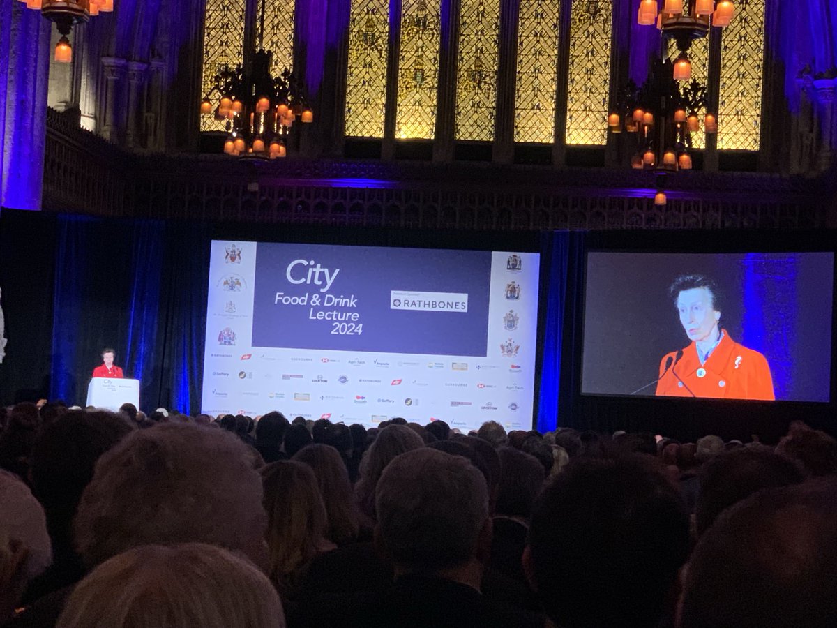 ⁦⁦<a href="/hrhprincessroy1/">The Princess Royal</a>⁩ An impressive summing up speach at ⁦<a href="/CityFoodLecture/">City Food and Drink Lecture</a>⁩ last night and so important to talk about the need for #food #education in #primary #schools ⁦<a href="/sainsburys/">Sainsbury's</a>⁩