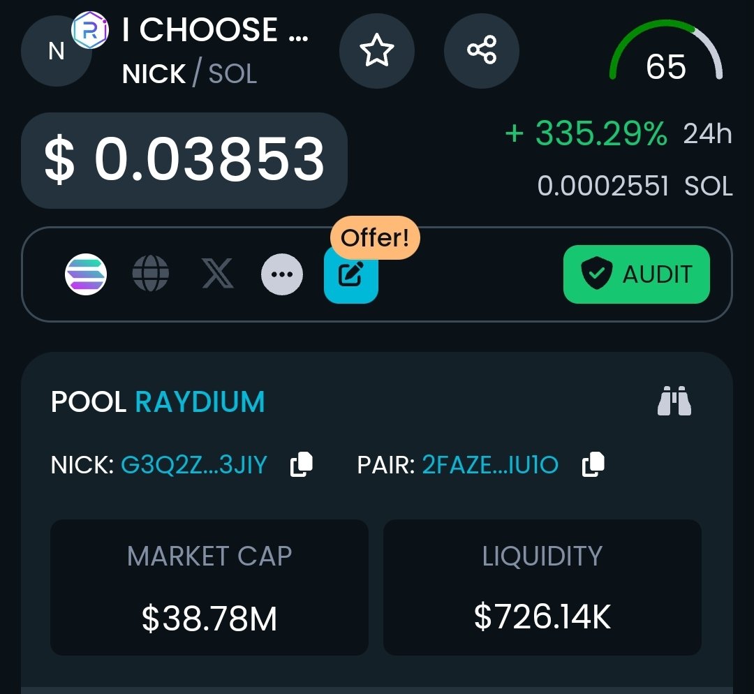 GemsScope (@gemsscope) on Twitter photo Solana memecoin $NICK created by anon devs, and it's sitting at $38M Mcap
BoDoggos <a href="/allnick/">Nick O’Neill</a>'s official NFT collection is sitting at $12M Mcap
What do you choose? Solana memecoin $NICK created by anon devs, and it's sitting at $38M Mcap
BoDoggos <a href="/allnick/">Nick O’Neill</a>'s official NFT collection is sitting at $12M Mcap
What do you choose?