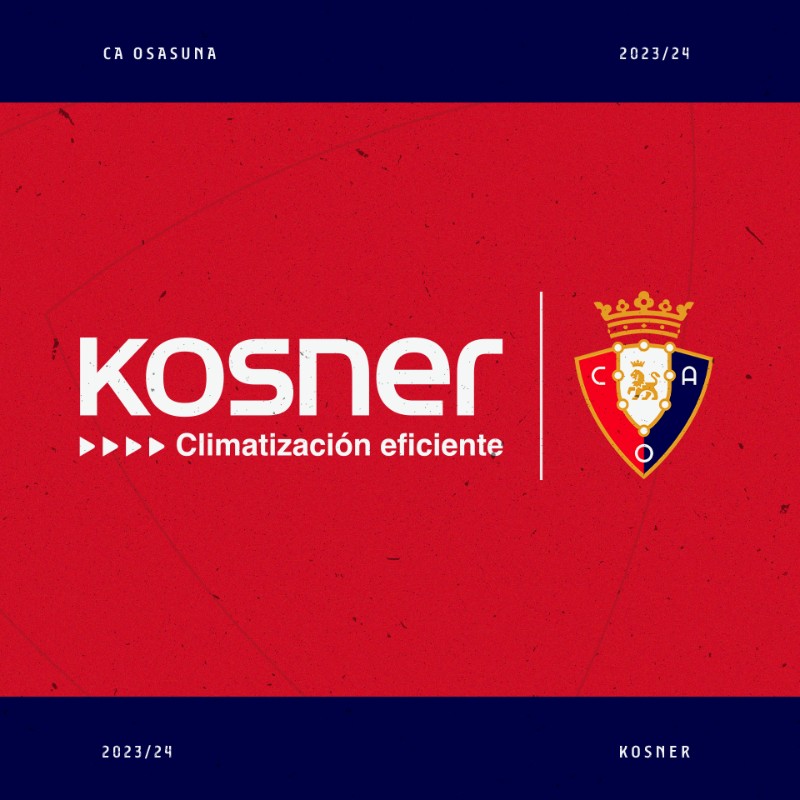 Osasuna's tweet photo. COMUNICADO OFICIAL | Kosner renueva como patrocinador principal de Osasuna dos temporadas más.
