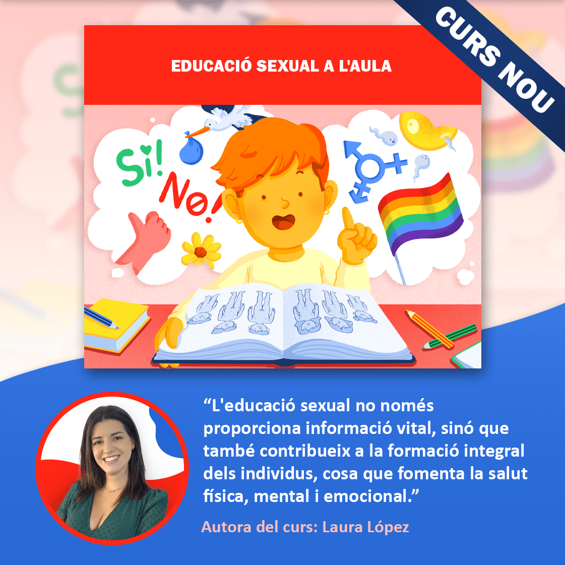 SomDocents's tweet photo. Aquest curs està dissenyat per a docents que tinguin interès a promoure a la seva aula una educació sexual basada en l'empatia i el respecte, que permeti abordar el tema de la sexualitat de manera informada i responsable.
https://t.co/K2gQnU8ZF0 https://t.co/oFQGqZQ82I