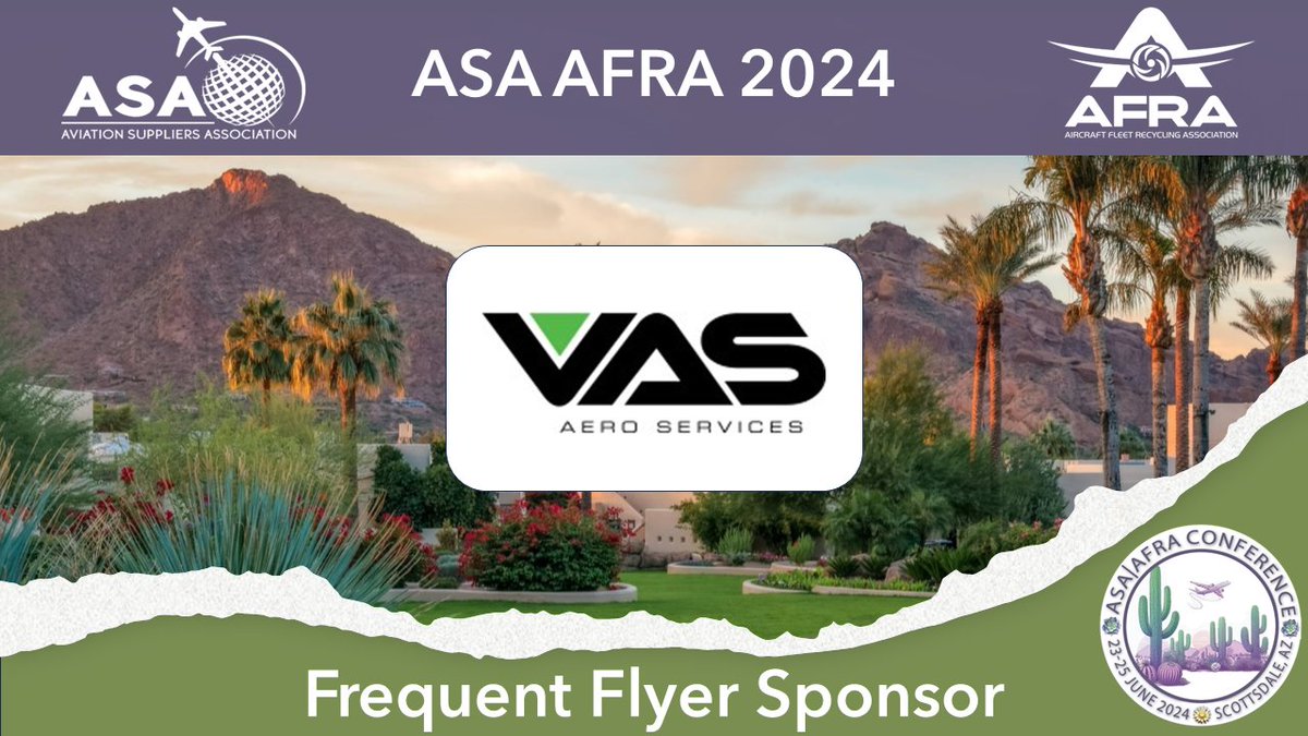 aviationsupp's tweet image. VAS Aero Services takes flight again as a Frequent Flyer Sponsor at #ASAAFRA2024! 🛫ow.ly/rqF450QQROF  #ASAmember,  #AFRAmember, #ASA100, #BMPDisassembly, #AFRAdisassembly, #APU, #Engines, #Leasing, #Distribution, &amp;amp; #Logistics. 🚀🌐🔧📦