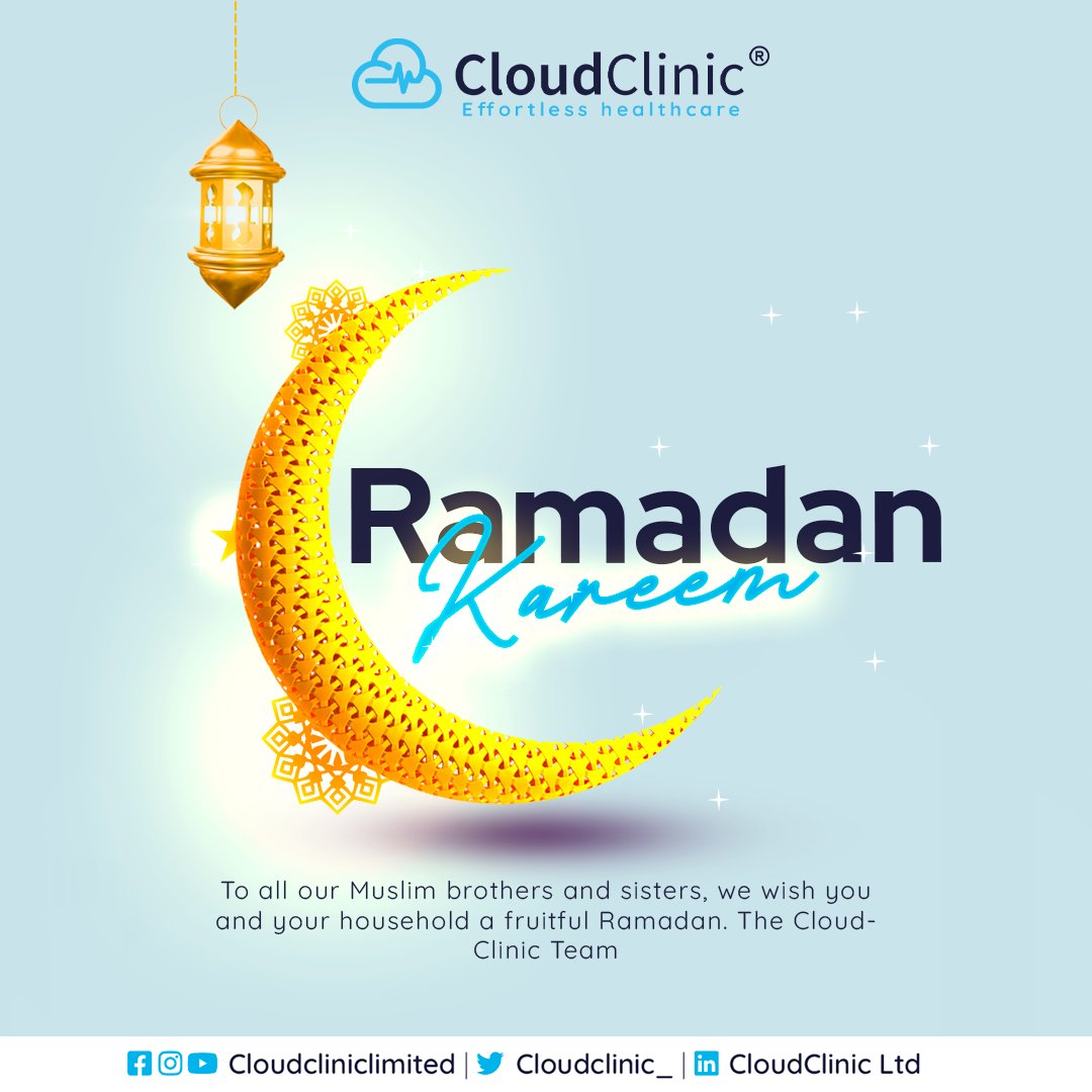 Cloudclinic_'s tweet photo. 🌙 Ramadan Kareem to all our beautiful CloudClinic family! 
Let's come together in unity and kindness as we fast and pray. 
Wishing you a joyful and spiritually fulfilling Ramadan!  

 #FastingTogether #LoveAndKindness #Cloudclinicfamily https://t.co/WvSxSGG0VH