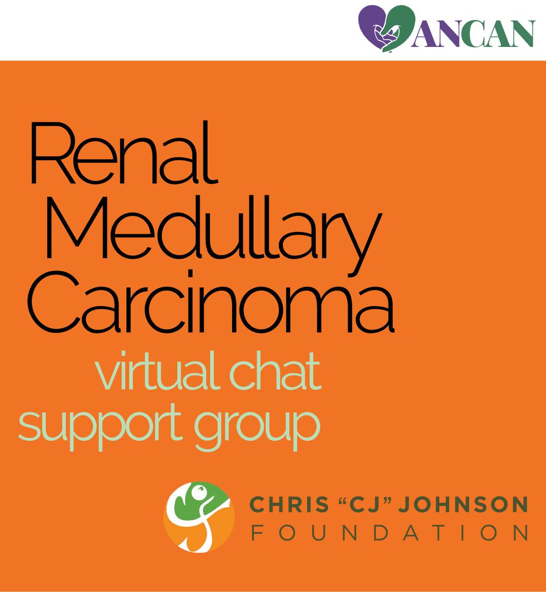 RMC is a #rarecancer, but that doesn't mean you have to feel alone! We're a peer-led #supportgroup and we'll be there for you no matter your struggles. Drop in 2nd Tues every month 8 pm ET gotomeet.me/ancanschmier @renalmedullary #sicklecell #renalmedullarycarcinoma #kidneycancer