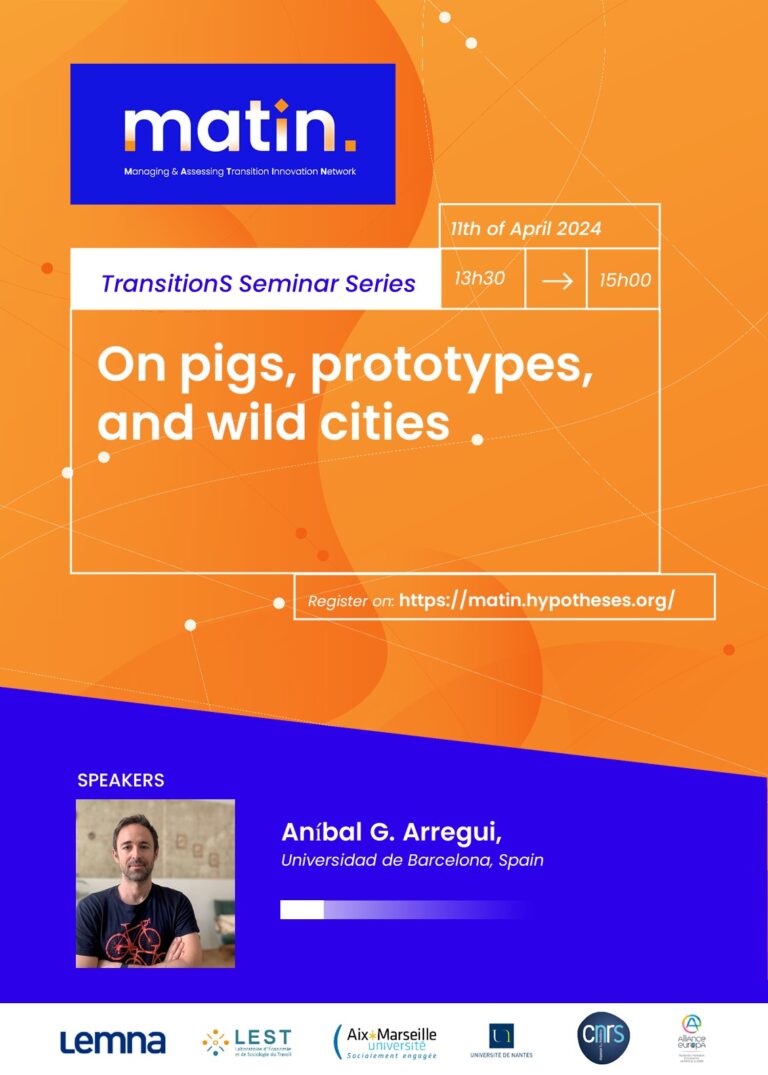 📅 11 avril. Séminaire MATIN au @LEST_UMR7317 #Managing and Assessing #Transition #Innovation Network. Reversible pigs: An #infraspecies #ethnography of #wild boars in Barcelona by Aníbal G. Arregui @agarregui @UniBarcelona @CzechAcademy 👇 lest.fr/fr/activites-s… #species #urban