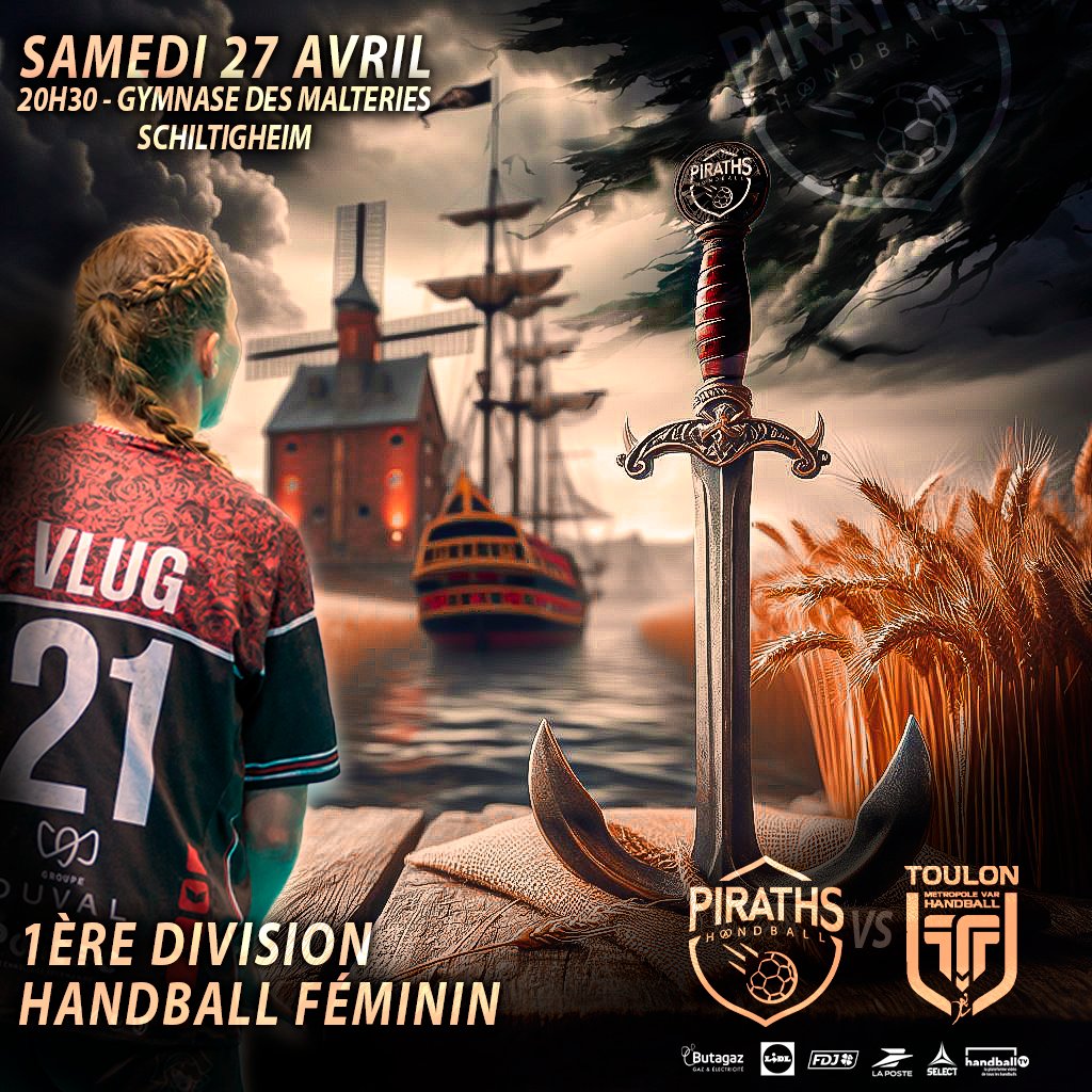 Le match des 🏴‍☠️contre @TMV_Handball se disputera le samedi 27 avril à Schiltigheim. ATTENTION, 1100 places disponibles, c'est le moment de réserver votre billet sur @helloasso 👇 admin.helloasso.com/ath-handball/e… @LFH_Officiel @ffhandball @strasbourg