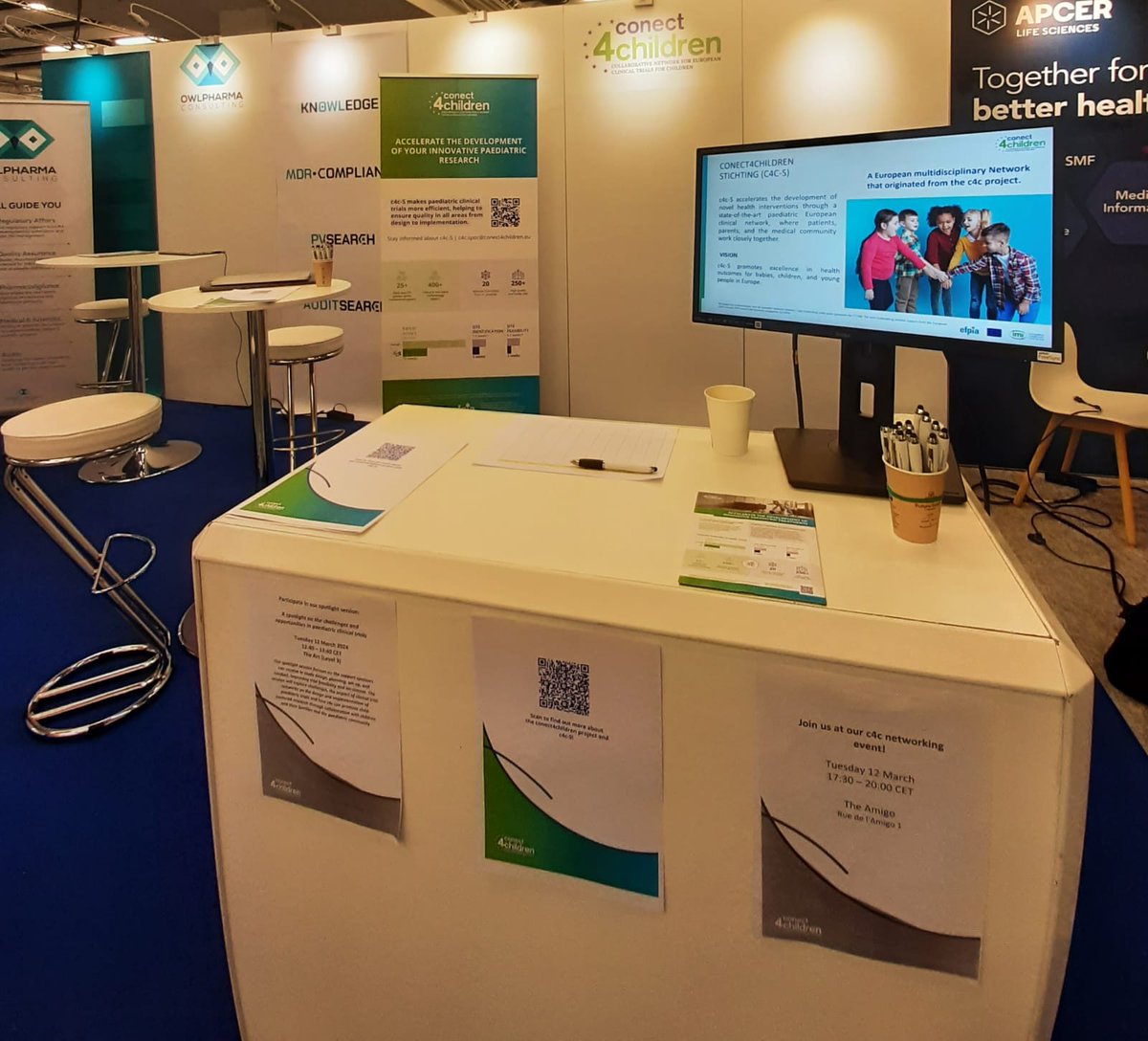 The c4c team is at the #DIAEurope2024! Come to 📌stand H7 and join us to discuss the future of paediatric clinical trials 👶 #paediatricclinicaltrials #c4c #conect4children #conference #healthcare #lifesciences @DIA