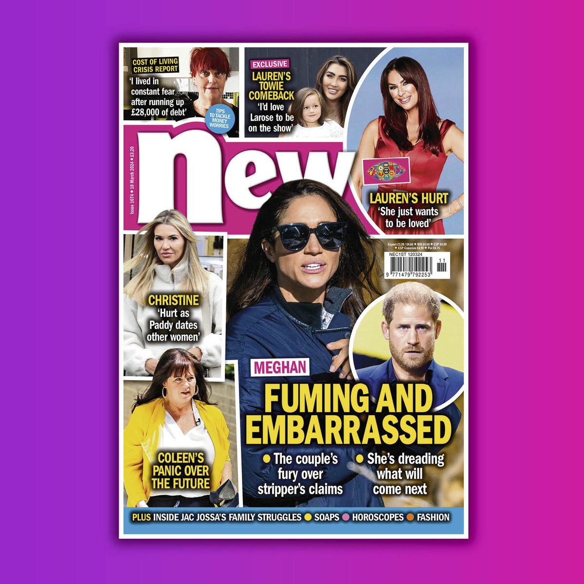 ✨ NEW ISSUE ALERT ✨ In this week's issue we've got Meghan fuming and embarrased. Plus Coleen's panic over the future and Lauren Goodger's TOWIE comeback. Out now. 💫💫💫