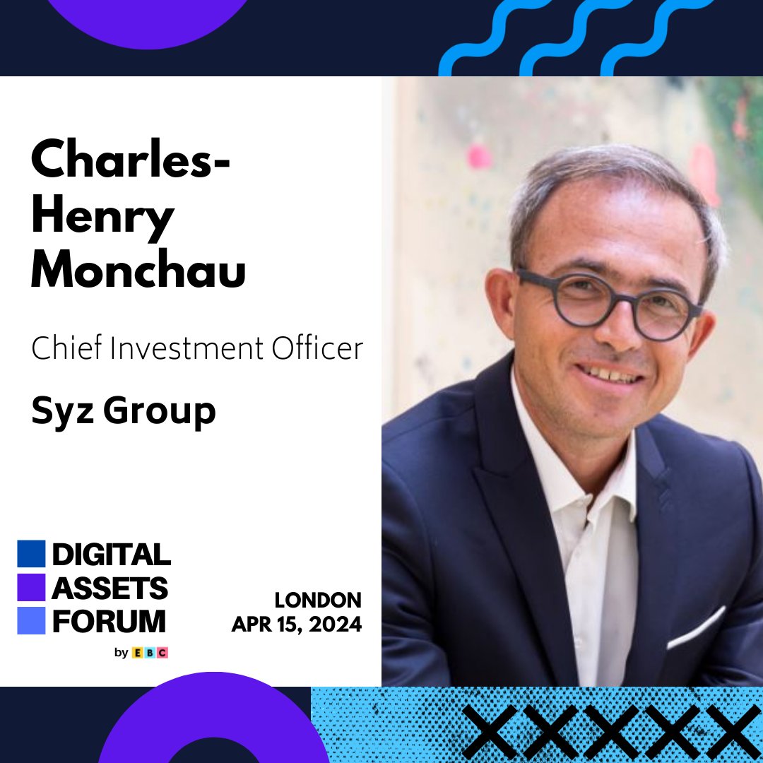 Introducing @monchau , CIO of Syz Group, as our new speaker for the Digital Assets Forum by @EblockchainCon!

With extensive experience, Charles-Henry is a seasoned expert in #InstitutionalInvestment, #AssetManagement, #BankingServices, #Trading, and #DigitalAssets.