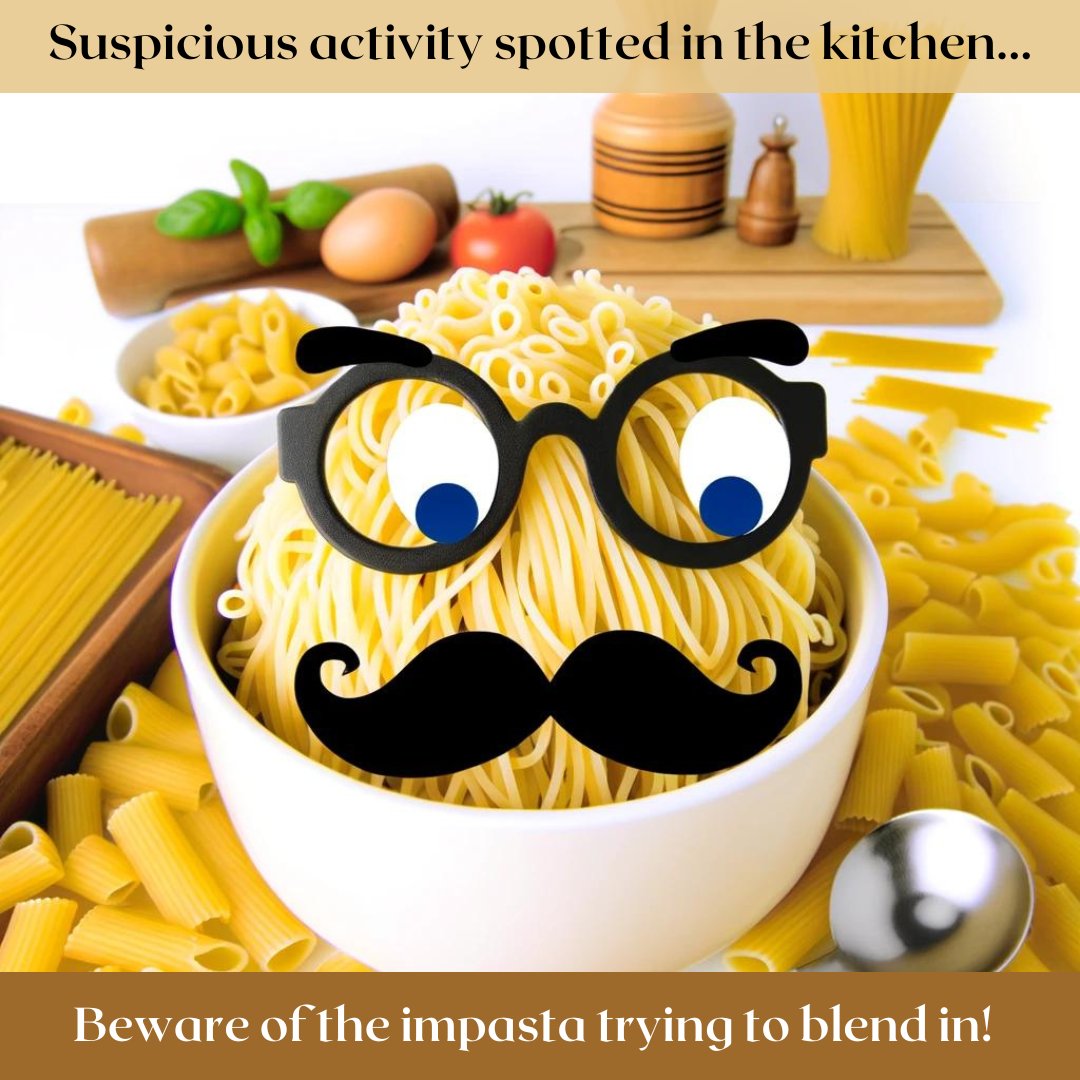 thekitchenguide's tweet image. Kitchen undercover operation: Identifying the real noodles from the impastas. 🍝😂 #KitchenHumor #ImpastaAlert