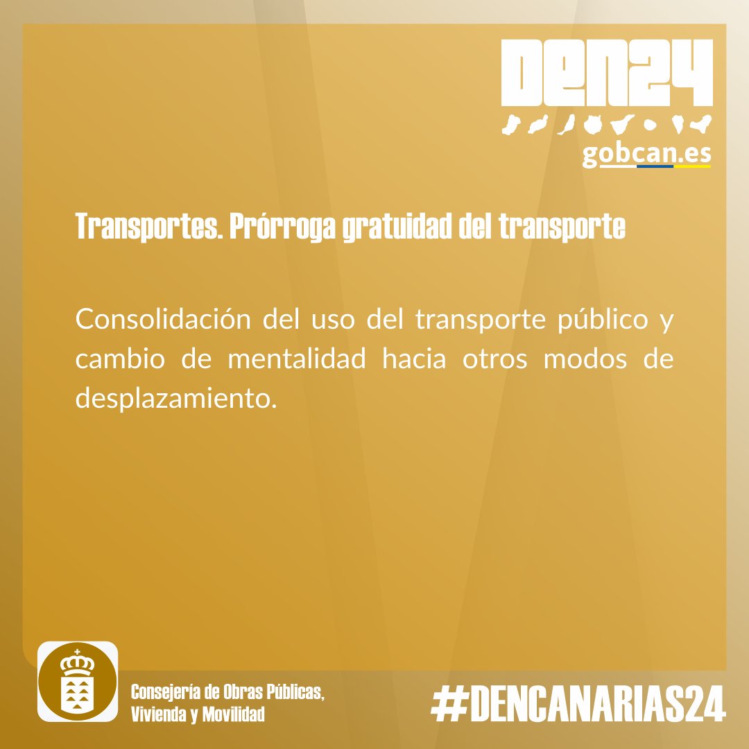 TRANSPORTE |🚍 Desde @obras_GobCan se trabaja en mantener la gratuidad del transporte. ‼️ Un hito en la movilidad de Canarias que fomenta el uso del transporte público y el cambio de mentalidad hacia otros modos de desplazamiento más respetuosos con el entorno. #DENCanarias24