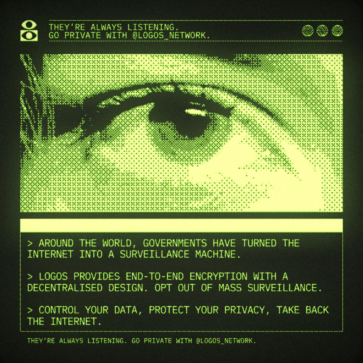 ◾️ <a href="/Waku_org/">Waku</a> is our information highway.
◾️ <a href="/Codex_storage/">Codex | Testnet is Live!</a> is our incorruptible archive.
◾️ <a href="/Nomos_tech/">Nomos</a> is our participatory parliament.

Logos is our line in the sand. We will reclaim our digital commons.