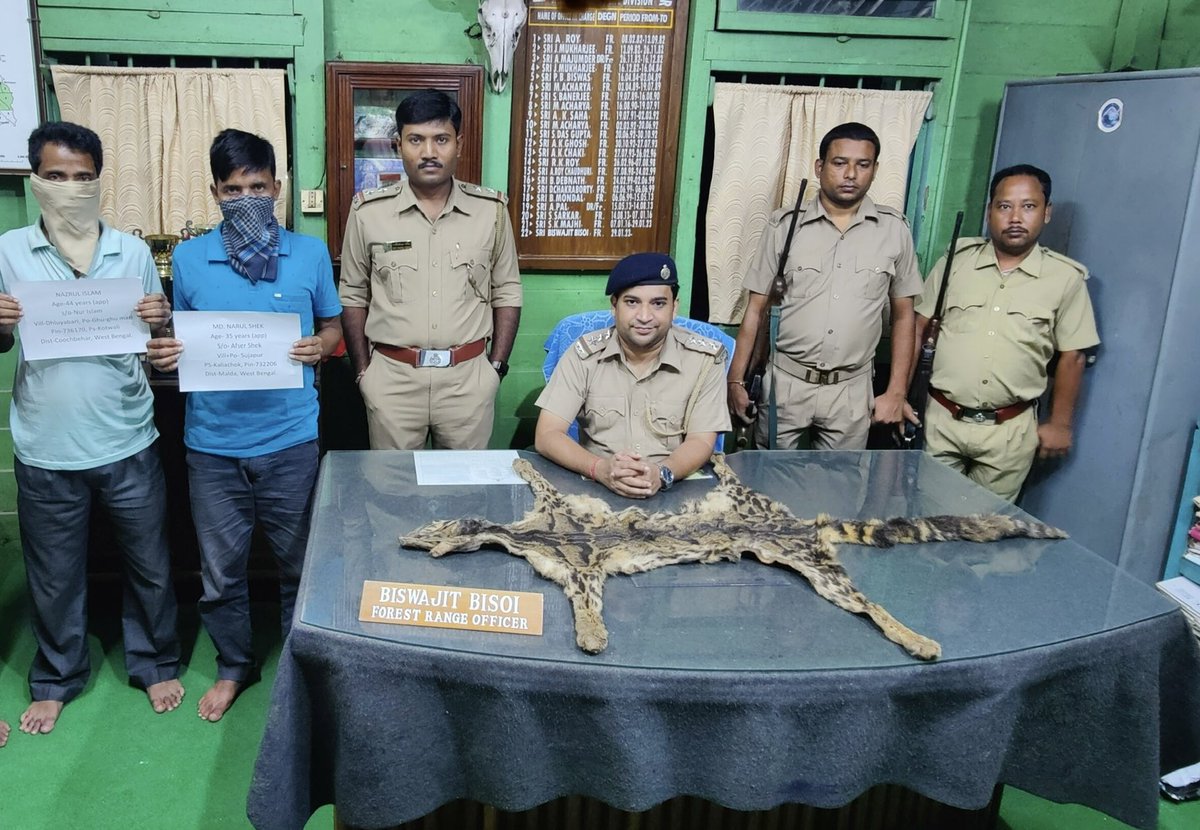 Brilliant work done by our team. Two wildlife smugglers were convicted today. They were arrested with clouded leopards skin and today awarded with 3 years jail term and 1 lakh rupees fine.