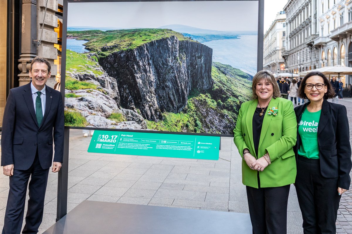 Our Ireland Week in Milan, celebrating St Patrick’s Day, is now live! We’re showcasing our culture, music, literature, food and holiday experiences. Events include an open-air photography exhibition featuring images of the Causeway Coastal Route and the Wild Atlantic Way.
