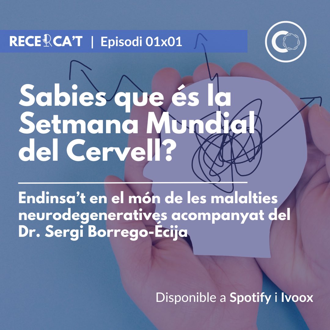 En honor a la Setmana Mundial del Cervell 🧠, ens agradaria recuperar el primer episodi del RecerCA'T. El doctor @BorregoSergi ens va parlar de la demència frontotemporal i la recerca que fan d'aquesta demència a @Alz_ClinicBCN @hospitalclinic @idibaps #BrainAwarenessWeek