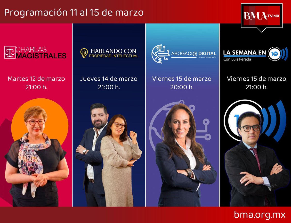 No se pierdan toda la programación de @bmatvmx Dale play a toda la información jurídica de actualidad