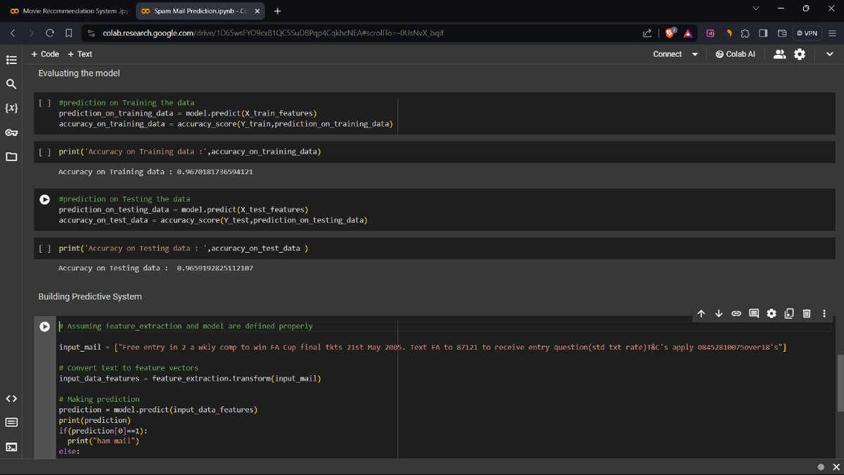 samvab_spandan's tweet image. &quot;Detecting spam with precision using Logistic Regression! 📧🕵️‍♂️ Our ML project is revolutionizing email security. #SpamDetection #LogisticRegression #MachineLearning&quot;