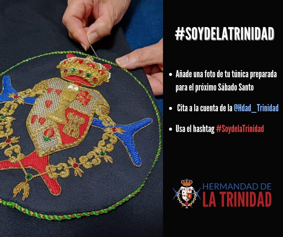 🔴🔵 #𝗧𝗥𝗜𝗡𝗜𝗗𝗔𝗗𝟮𝟰 | ¿Tienes ya la túnica preparada para el Sábado Santo? ¿Te falta colocar el escudo o la cruz trinitaria?

Te animamos a compartir la foto de ese ropero con las túnicas colgadas, la colocación del escudo o ese último planchado para dejar impecable