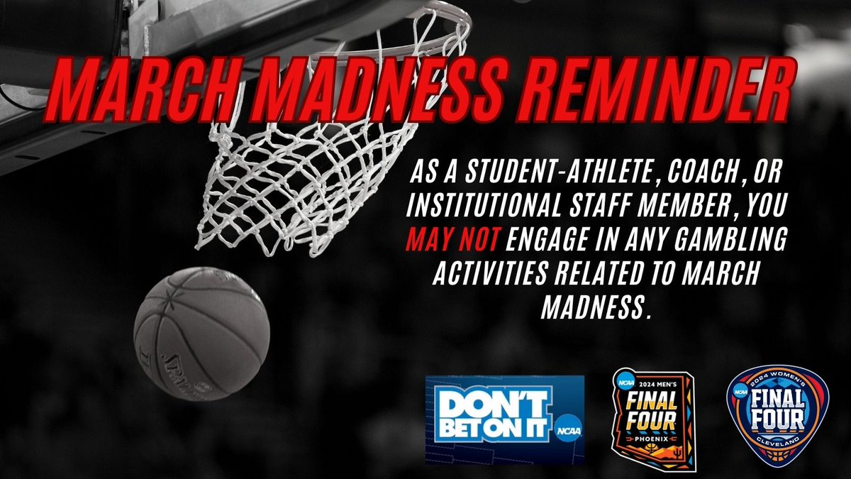 With March Madness brackets now announced, be sure to review the important sports wagering reminder below!! ⬇️⬇️💵💵