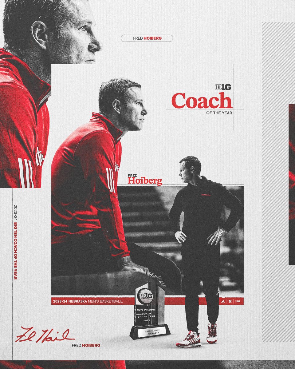 Our leader in Lincoln. 🏆 @CoachHoiberg » 2023-24 Big Ten Co-Coach of the Year