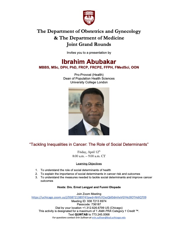 UCM Cancer Center OCECHE (@ucmoceche) on Twitter photo Upcoming event hosted by <a href="/UofC_CGH/">UChicago CGH</a> and <a href="/ObgynU/">UChicagoOBGYN</a>: Prof. Ibrahim Abubakar from University College London to speak about “Tackling Inequalities in Cancer: The Role of Social Determinants” @UCL <a href="/ProfIAbubakar/">Ibrahim Abubakar</a> ow.ly/15cK50QRnAN Upcoming event hosted by <a href="/UofC_CGH/">UChicago CGH</a> and <a href="/ObgynU/">UChicagoOBGYN</a>: Prof. Ibrahim Abubakar from University College London to speak about “Tackling Inequalities in Cancer: The Role of Social Determinants” @UCL <a href="/ProfIAbubakar/">Ibrahim Abubakar</a> ow.ly/15cK50QRnAN