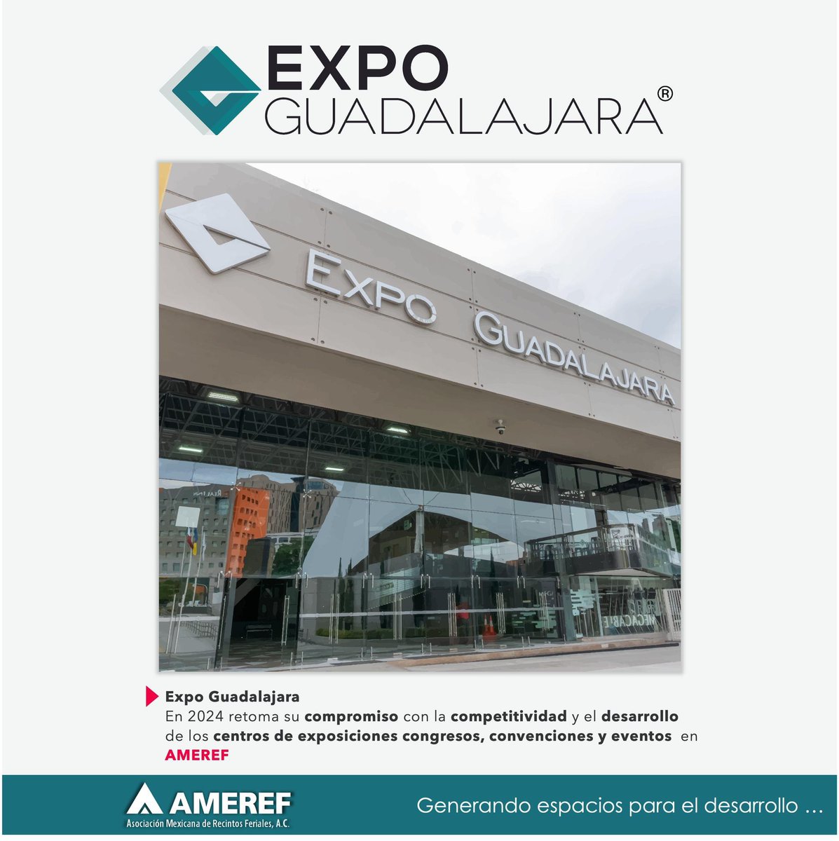 Damos la bienvenida a Expo Guadalajara, el recinto de los grandes eventos que retoma su alianza con AMEREF, en compromiso con la competitividad y el  desarrollo de los centros de exposiciones.
#AMEREF #comir #Recintos #recintosferiales #centrosdeexposiciones #ExpoGuadalajara