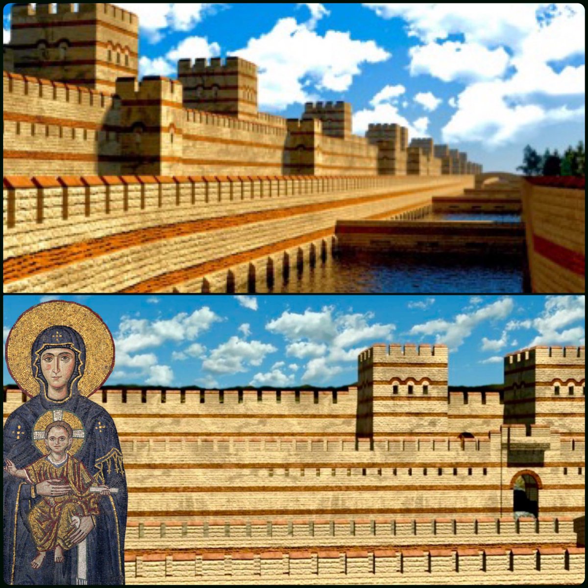 RomeInTheEast's tweet photo. The medieval Romans believed that Constantinople was protected by the Theotokos: 

“About our city you shall know: until the end she will fear no nation whatsoever, for no one will entrap or capture her, not by any means, for she has been given to the Mother of God and no one will snatch her out of Her hands. Many nations will break their horns against her walls and withdraw with shame.” (From The Andreas Salos Apocalypse - 10th century)