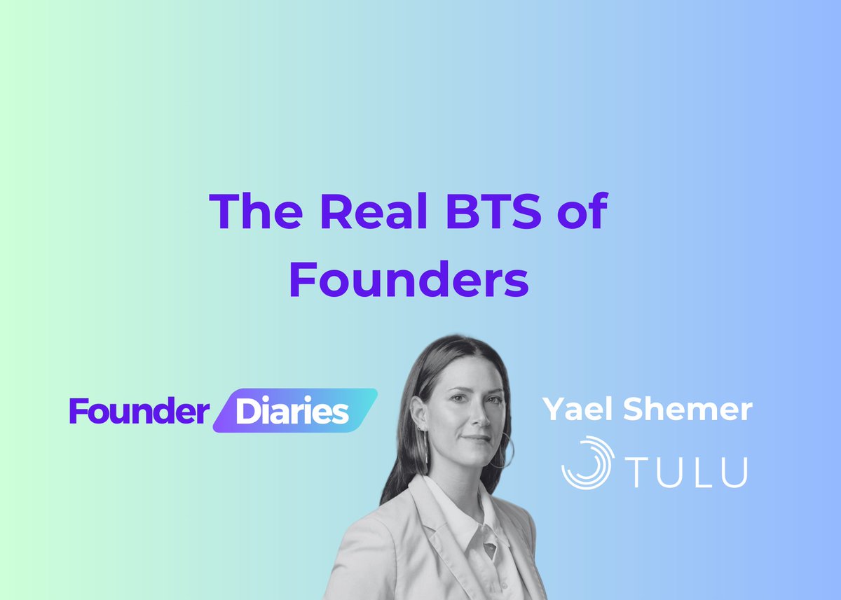🚀 The fourth issue of Founder Diaries is live!📖 From $2 in her bank account to sealing deals with global retailers, dive into the unfiltered tales of startup life with @Yael_Shemer, Co-Founder of @tululiving: founderdiaries.substack.com/p/yael-shemer-… 🌟 Cc: @michellebkwok