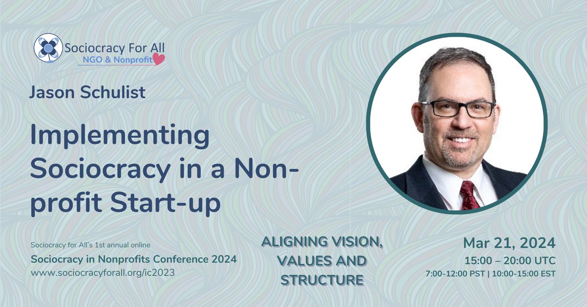 Ready to embark on a startup journey with Sociocracy principles? Join Jason Schulist in his talk, 'Nonprofit Startups and Sociocracy,' where he shares valuable insights to set your nonprofit startup on the path to success. 🌐💡 ow.ly/Sjn150QIzfY #StartupInsights