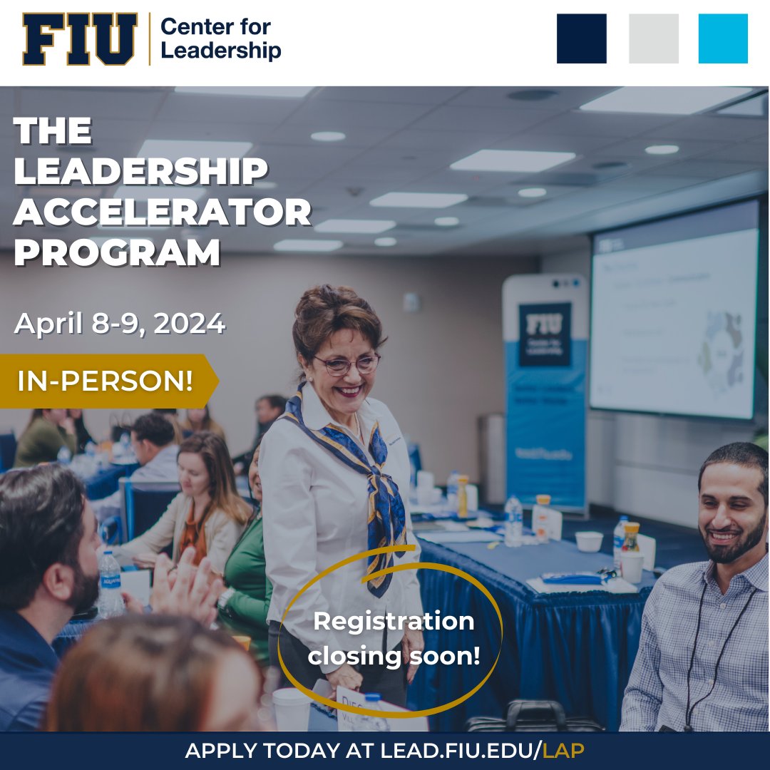 Don't miss out on the Spring Enrollment! Ready to jumpstart your leadership journey? Elevate your self-awareness, refine your behavioral skills, and align strategically with your team. Secure your spot by submitting your application now! Visit lead.fiu.edu/LAP